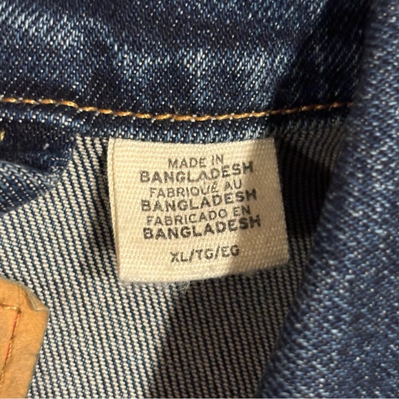 Levi's Denim Trucker Jacket Mens Size XL Dark Blue Wash Long Sleeve - Picture 5 of 12